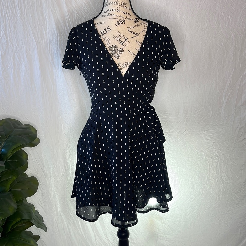 Black Wrap Mini Dress